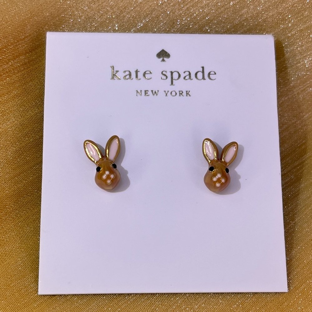 Kate Spade Gold-Tone Bunny Rabbit Earrings
